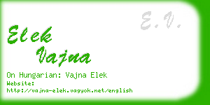 elek vajna business card